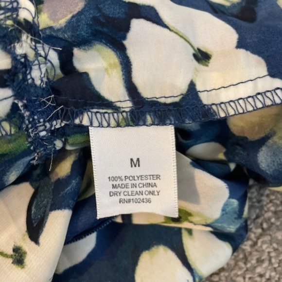 Classique Boho Style Strapless Magnolia Print Dress w/ruffles - M - Picture 6 of 6